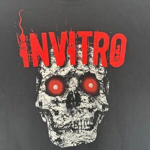 Invitro Band Tee Jerzees Heavyweight Cotton Black Skull Graphic Shirt Mens XL